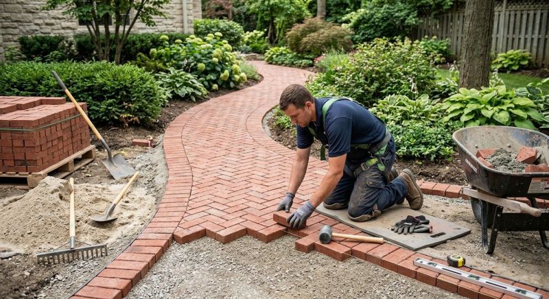 Brick Walkway Installation in West Hartford, CT
